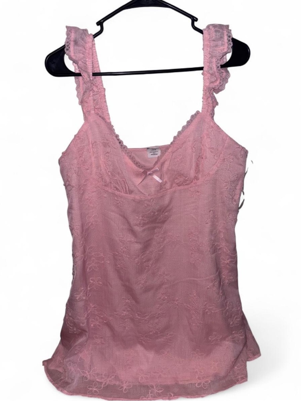No Boundaries Pink Lace-Trim Floral Camisole